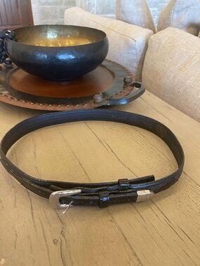 Vintage Classic Nadim Western Style Black Genuine Leather Belt Size 34 USA
